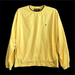 Ralph Lauren Polo Golf Windbreaker Mens XL Yellow Side Zip Track Jacket Pullover